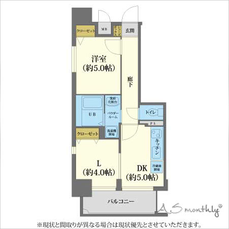 烏丸御池 1LDK ”PREMIUM”　間取り