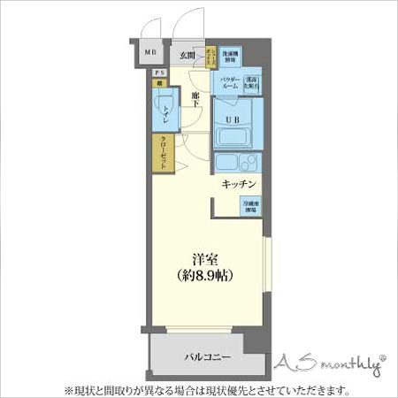 ASmonthly東寺前-1　間取り