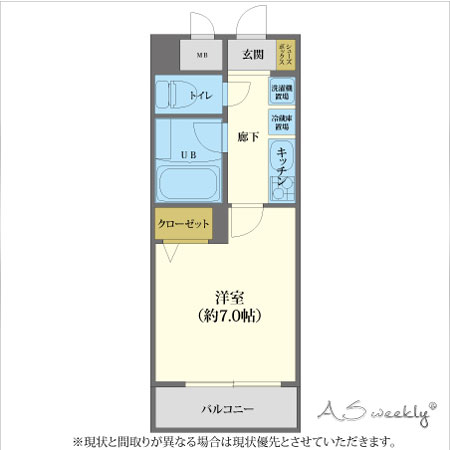 ASweekly福岡大手門　間取り