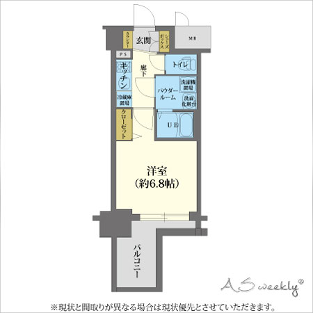 ASweekly栄西　間取り