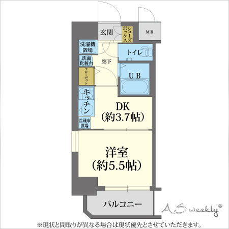 梅田レジデンス 1DK 禁煙 ”PREMIUM”　間取り