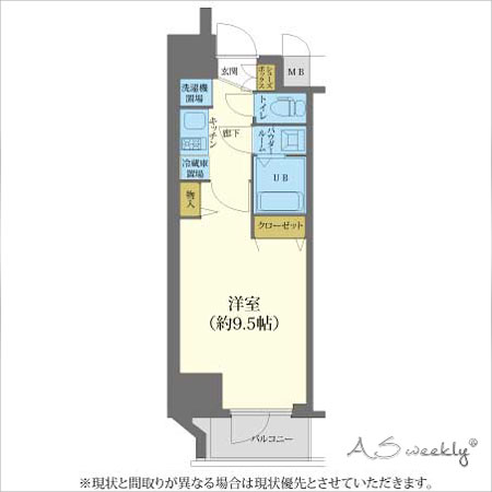 ASweekly心斎橋-1　 間取り