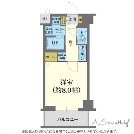 ASmonthly堀川高辻　間取り