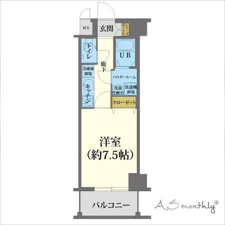 梅田ウエスト-2 禁煙　間取り